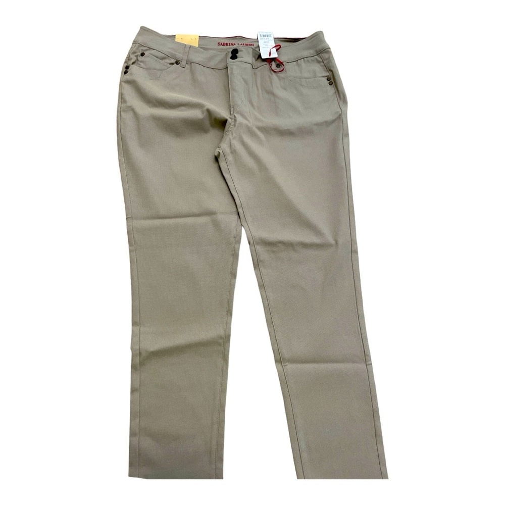 Sabrina Lauren comfort stretch pants ankle length size 18w color khaki